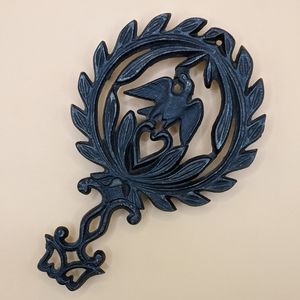Vintage Cast Iron Trivet (American Eagle and Heart) Pot Rest